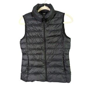Uniqlo Down Puffer Vest Womens S Black Lightweight Waterproof
